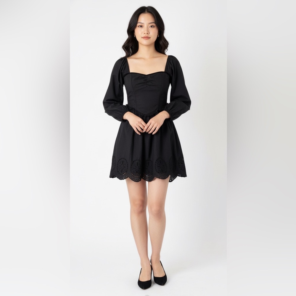 American Eagle Outfitters Embroided Black Dess - Size Large / Extra Large
